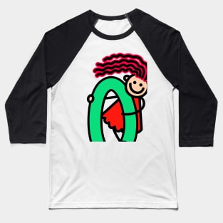 Letter O for girls alphabet Kids Colorful Cartoon Character Baseball T-Shirt